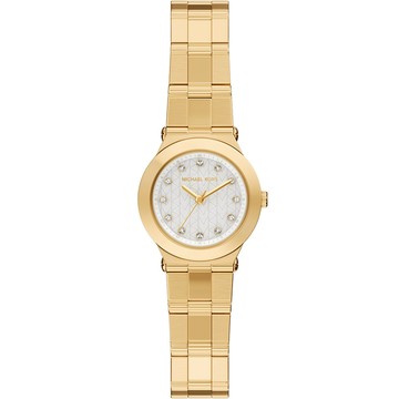 Michael Kors MK Petite Billie 優雅晶鑽小錶徑女錶-白x金/26mm MK7567