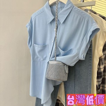 悅裳💎台灣免運💎設計感小眾上衣女雪紡襯衫女夏季新款時尚韓版寬鬆顯瘦短袖襯衫女寬鬆上衣短袖上衣大尺碼襯衫短袖襯衫女女襯