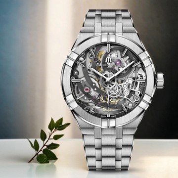 Maurice Lacroix 艾美錶 AIKON Skeleton 小秒針鏤空機械錶 1212購物節 送禮推薦-45mm AI6028-SS002-030-1