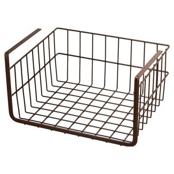 SHIMOMURA 下村 廚櫃收納掛籃  1個  32.6 x 25.4 x 18.2cm  咖啡色