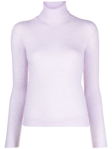 Roberto Collina - roll-neck slim-cut jumper - women - Cashmere/Silk/Polyester - L - Purple