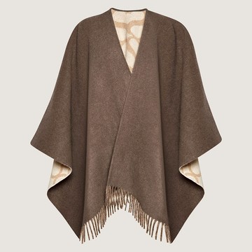 Strathberry Monogram Reversible Cape - Brown / Beige