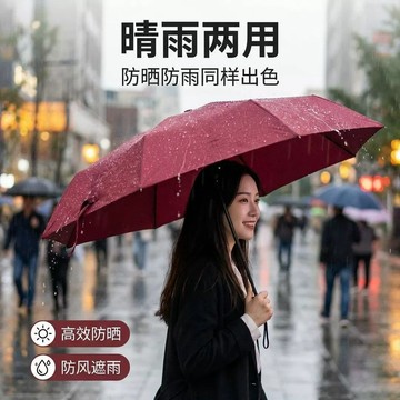 💥在臺24H💥uv 雨傘男女士折疊晴雨兩用防曬遮陽抗UV遮陽傘女加固抗風暴