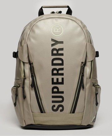 Superdry Women's Women's Classic Logo Print Tarp Rucksack, Beige Size: 1SIZE