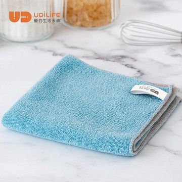 UdiLife 生活大師 百研雙色乾濕小擦拭布2入 30x30CM 抹布 家事布 清潔 廚房抹布 纖維抹布 吸水巾 去污