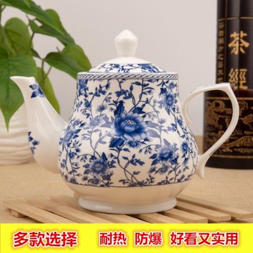 精美骨瓷大茶壺精品高檔陶瓷青花瓷白茶壺大號泡茶壺涼茶壺