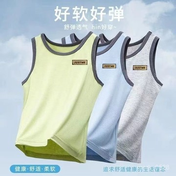 已售10000➕男童背心夏天中大童跨欄背心男大童睡衣青少年背心8-12嵗小學生 BTIN