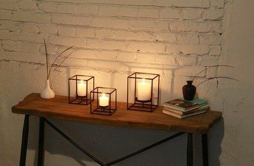 極簡鏤空鐵藝燭台 室內擺件 送禮