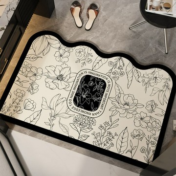 免運/公司貨 地墊 異形地墊 不規則地墊 復古輕奢硅藻泥浴室地墊高級感衛生間吸水腳墊家用玄關防滑門墊 可開發票 全館五折 工廠現貨直銷 新品特價 z11072