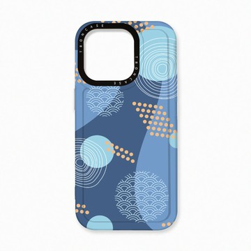 iPhone 16 Pro 殼 TRON iPhone 16 Pro 日系和風圓點海波系列 太空殼 透白款 手機殼