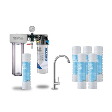EVERPURE 櫥下型 PURVIVE Duo-EF1500大流量不鏽鋼龍頭兩道式生飲淨水器(前置溝槽PP)