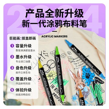 💥桃園出貨💥布料筆防水塗鴉筆織物筆手工彩繪diy不掉色T恤塗鴉畵筆兒童布料筆