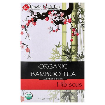 Uncle Lee's Tea, 有機竹茶，木槿，無咖啡萃取，18 茶包，1.02 盎司（28.8 克）