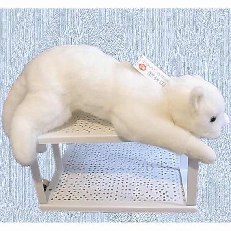 シロネコ L 童心 日本製 リアルシリーズ ぬいぐるみ 猫 白猫