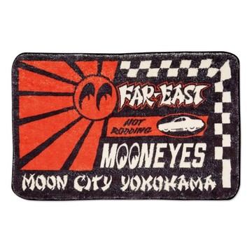MOONEYES MGA009FE FAR EAST FLOOR MAT 蓬鬆毛絨 止滑室內墊 浴室地墊 腳踏墊 (黑色)