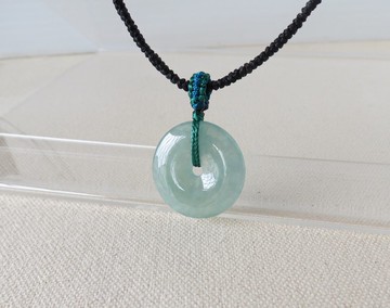 本命年【歲歲平安】平安扣翡翠絲光編織項鍊*ST01*招財、開運