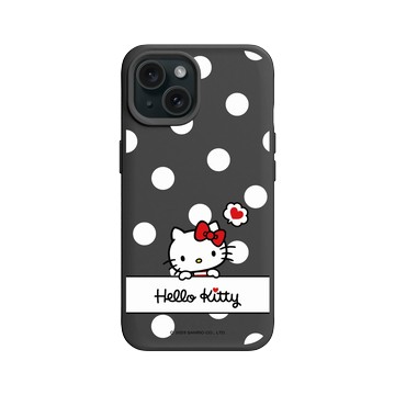 iPhone 15 SolidX 黑 - 三麗鷗-Hello Kitty - 普普風圓點