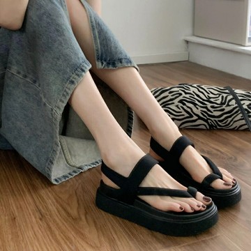 羅馬涼鞋女2025年夏季新款套趾百搭厚底女鞋爆款運動休閒沙灘鞋子【木屋雜貨】