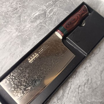 日本進口菜刀健次郎作切片刀72層手工鍛打大馬士革粉末鋼芯菜刀