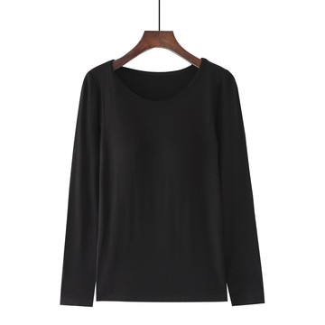 莫代爾柔軟涼感長袖Bra T-黑色