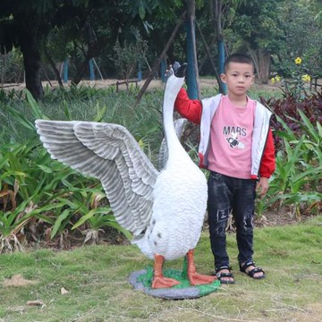 戶外花園大白鵝擺件雕塑仿真動物天鵝模型庭院水池店門口農場裝飾