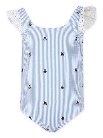 MC2 Saint Barth Kids - Tilda stripe-print swimsuit - kids - Cotton - 2 - Blue