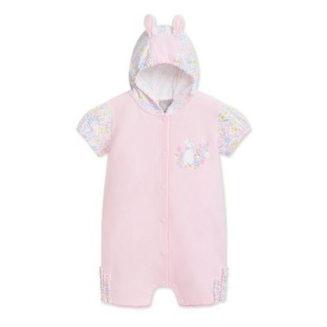 輕快比得連帽立體兔耳前開短袖兔裝