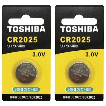 TOSHIBA 東芝 鈕扣型鋰電池 CR2025  2個  1個裝