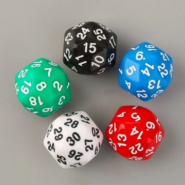 廢物專賣店 30面骰 骰子 色子 30面 流雲 星空骰 dice 壓克力 亞克力 教學 TRPG 桌遊 玩具 教具
