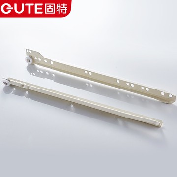 抽屜軌道 固特二節導軌抽屜軌道滑道滑軌加厚電腦桌鍵盤滑槽衣櫥柜靜音滑輪 【CM2324】