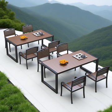 【台灣公司 可打統編】防潮戶外休閑椅商用餐廳咖啡廳桌椅組合防水鐵藝卡座奶茶燒烤店 b7241