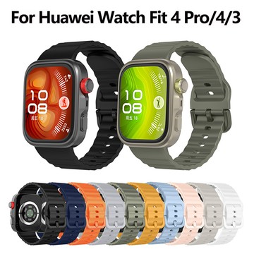 Sprot 矽膠錶帶適用於華為 Watch Fit 4 pro /4 替換手鍊適用於華為手錶 fit 3 錶帶配件