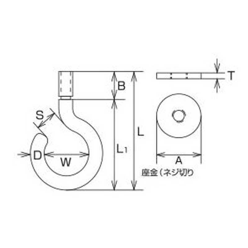 水本機械製作所 ステンレス 吊りフック M6 QH-6 20個 LINEショッピング