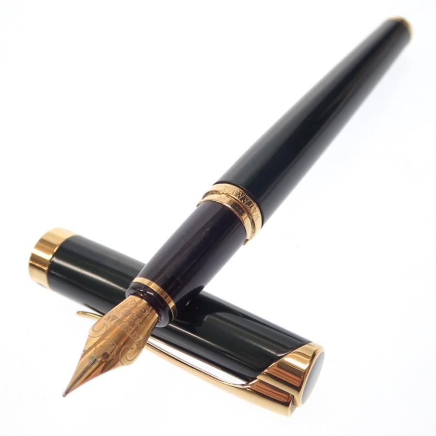 美品◆ウォーターマン 万年筆 レタロン ペン先18K750 緑×ゴールド WATERMAN