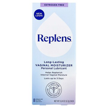 Replens, 人體潤滑劑，長效女性私密部位保濕霜，8 個預裝塗抹器，每個 0.24 盎司（6.7 克）