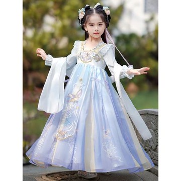女童春秋款漢服連衣裙兒童秋裝中國風裙子2026新款小女孩超仙唐裝