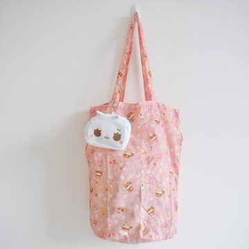 癲噹插畫白色忙忙貓頭環保摺疊收合購物袋 環保袋