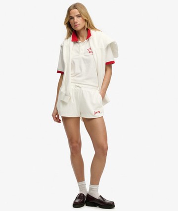 Superdry Women's Heritage Terry Shorts Cream Size: 12