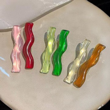 下殺價🔥幻彩波浪髮夾水波紋透明覆古一字劉海夾元氣滿滿簡約邊夾夏季高級B9KN