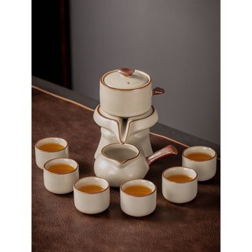 汝窯功夫茶具套裝2023新款家用茶壺懶人自動泡茶器輕奢高檔喝茶器