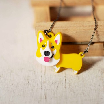 柯基犬/毛小孩在脖子/頭重腳輕款/短鍊