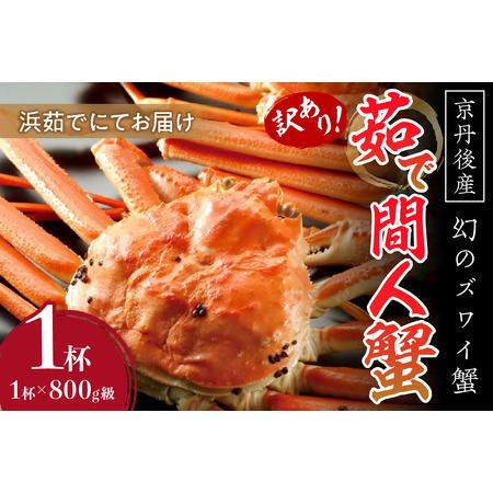 ふるさと納税  京丹後産 茹で間人蟹 鮮度抜群、浜茹でにてお届け！！ 800g級（足1本落ち）×1杯 京都府京丹後市