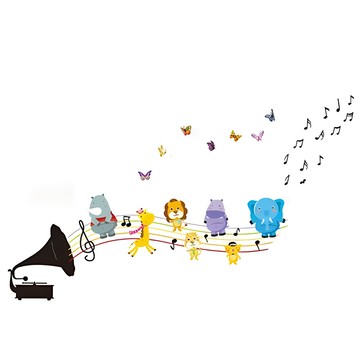 JB Design 童趣風壁貼  80g  動物合唱團