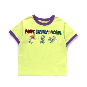 日本 BREEZE - 迪士尼 運動風主題純棉短袖上衣-萊姆黃