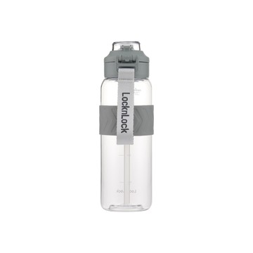 樂扣樂扣雙飲口彈蓋提帶水壺1000ml-灰