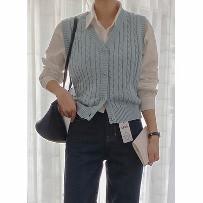 vintage NICENESS ベスト　アウトドア　コットンベスト　Ｖネック ベスト 正規品 新品