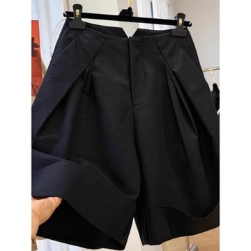 特大碼300斤高級感寬松闊腿A字短褲男女夏季顯瘦休閑工裝褲五分褲