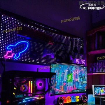 開業優惠！！！【品質認證】6N電競洞洞板電競房裝飾置物架配件展示架掛板掛鉤收納牆定 做定