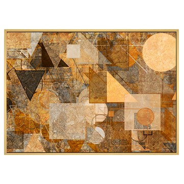 抽象畫 角與圓 APAD4657D  59.4 x 42cm  木色