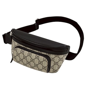 GUCCI GG Supreme 印花皮革腰包/胸口包(駝)